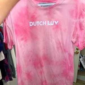 Dutch Bros Tee, Pink tie die, Dutch LUV